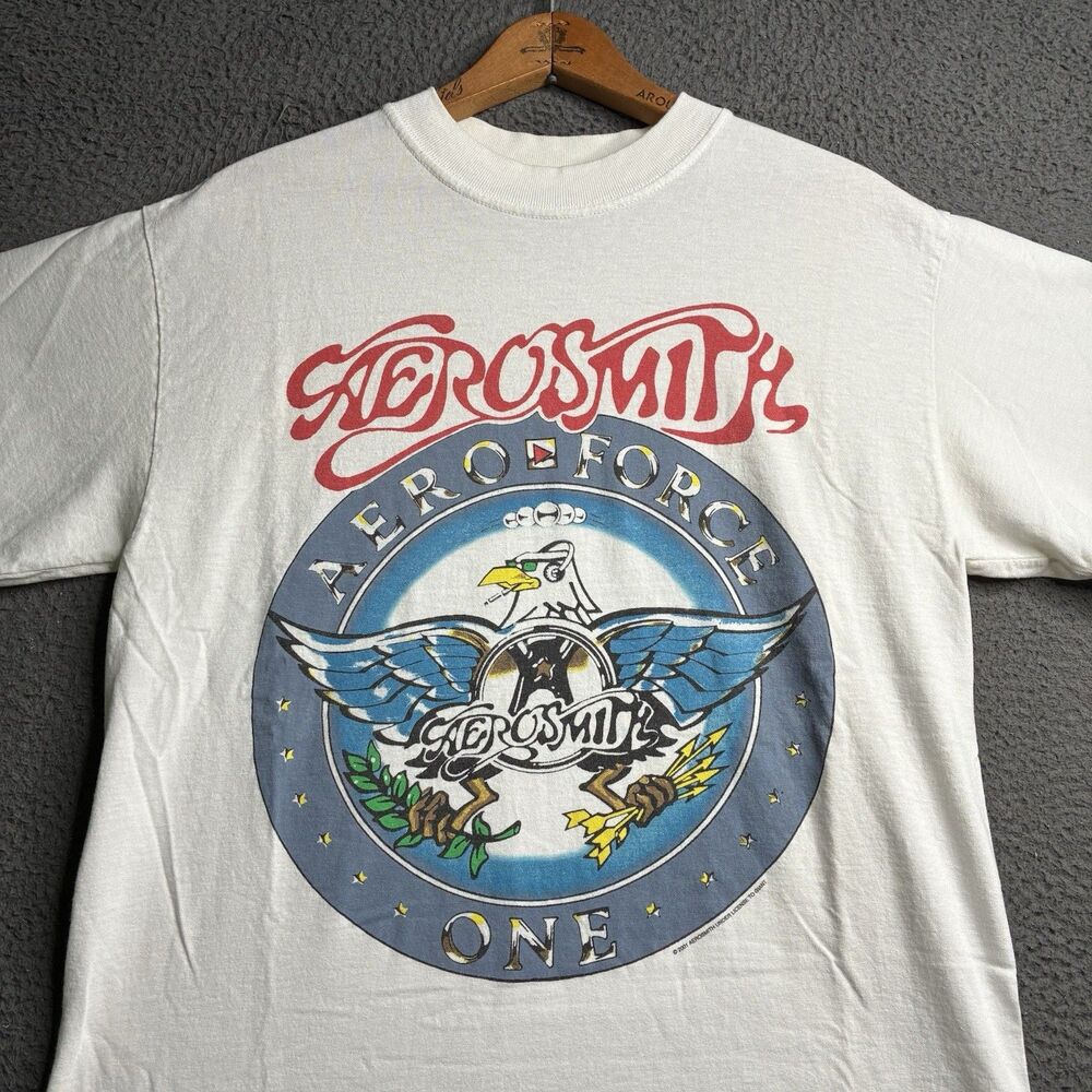 Vintage Aerosmith Band T Shirt Mens Medium Press Play Aero Force 1 Y2K 2001